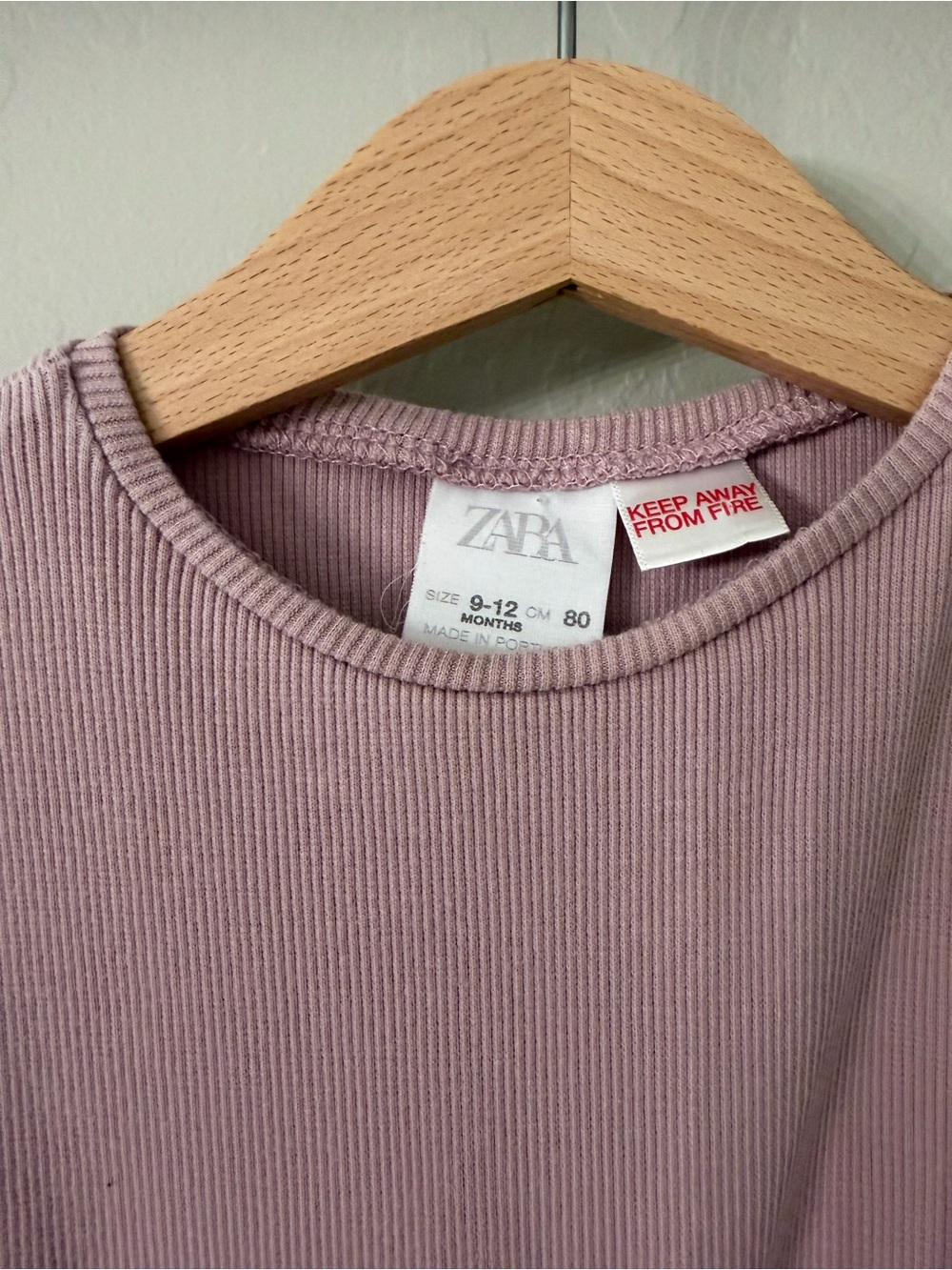 Zara Girls Long-Sleeve Ruffle Ribbed Top - Picture 3 of 3